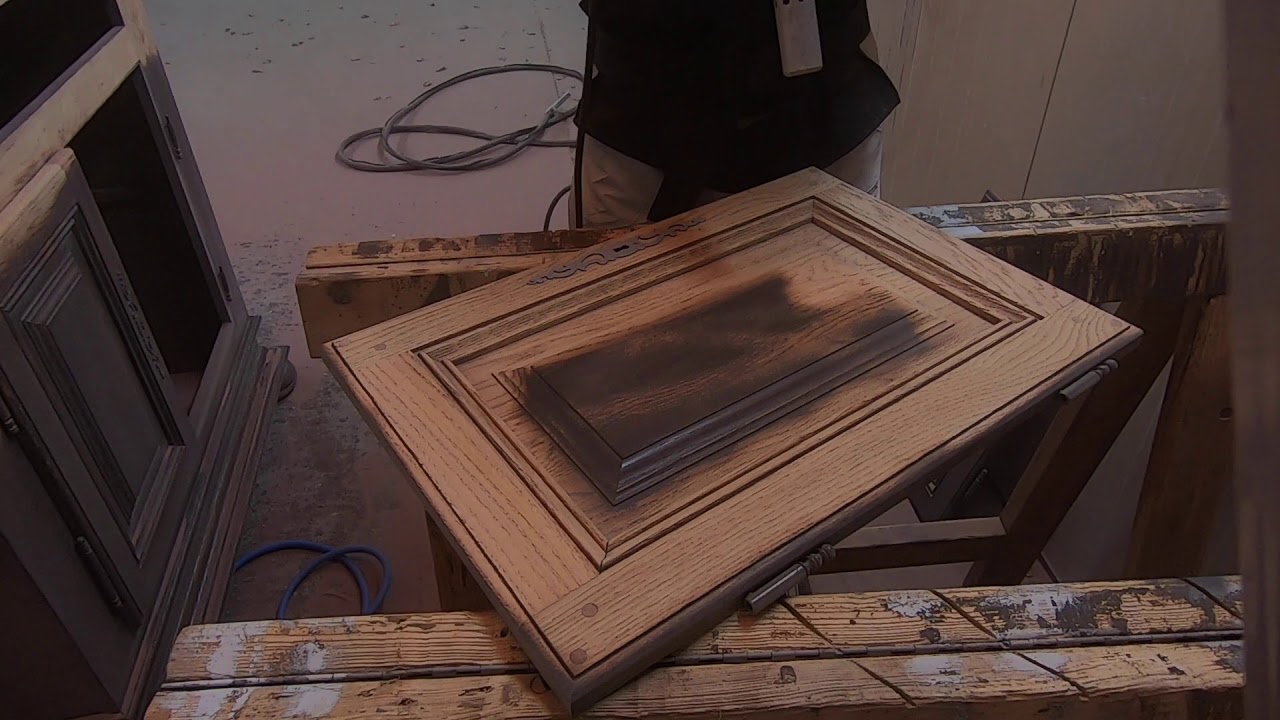 Sandblasting wooden door - Aérogommage / sablage porte en bois
