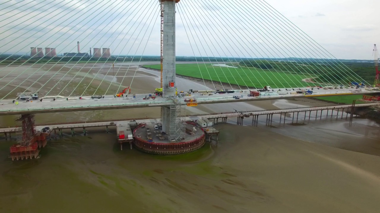 Mersey gateway project, dismantling of the form traveller on centre pylon 14th June 2017