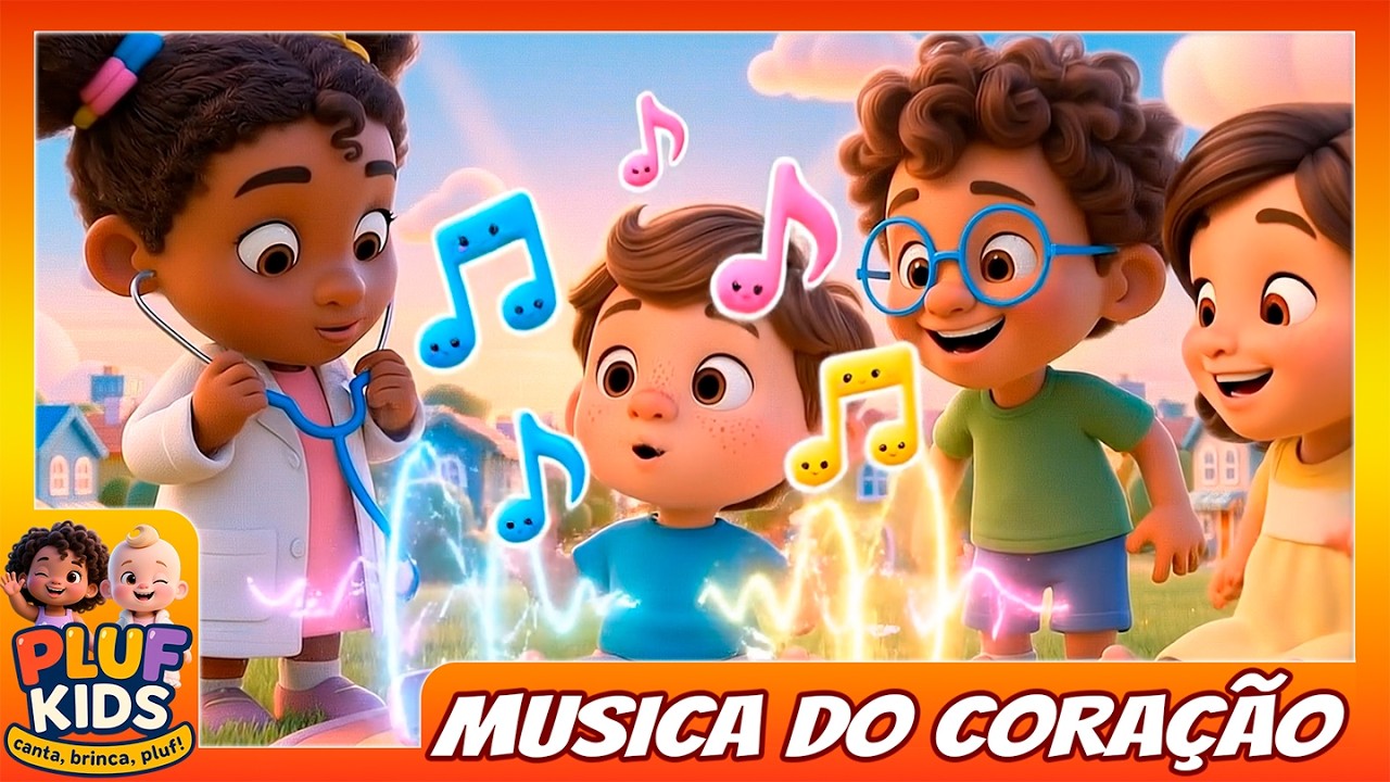 ❤️🎵 Dó Ré Mi do Coração | Música Infantil Educativa das Notas Musicais | Pluf Kids