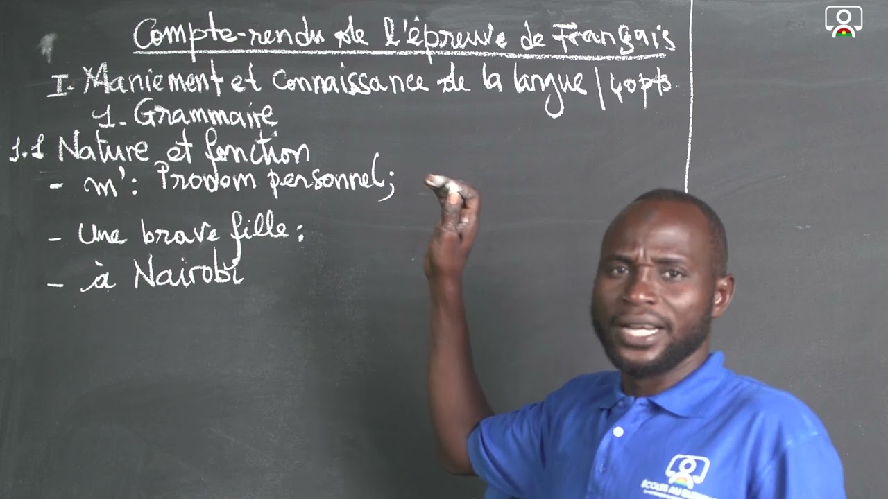 Français revision sujet type BEPC