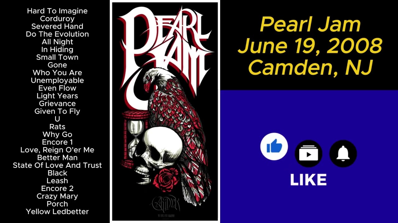 Pearl Jam June 19, 2008 Camden New Jersey Full Show LIVE Music Concert Alternative Grunge Rock Set