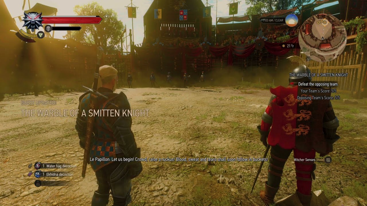 The Witcher 3  Blood and Wine The Warble of a Smitten Knight 5 vs 5 Arena (No damage/ Death March)