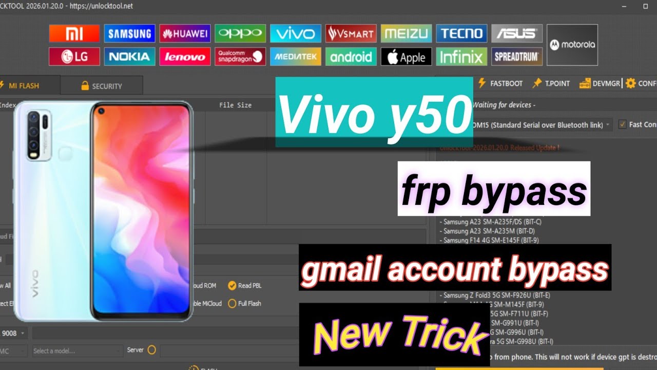 Vivo Y50 FRP Bypass Tool EXPOSED