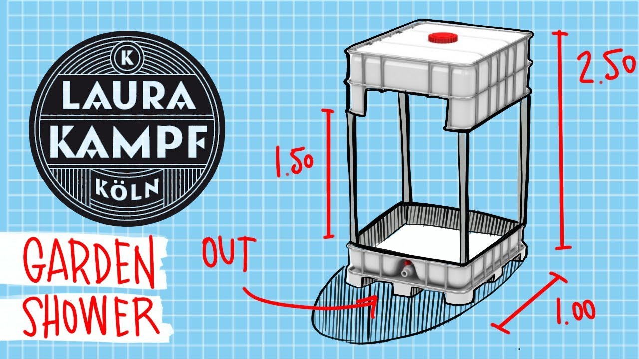 Building a cheap outdoor shower from water tank
