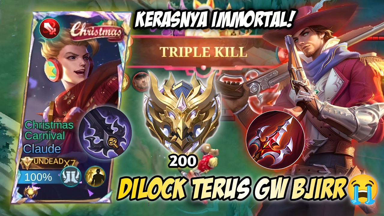 GW NEKAT SOLO RANK KE IMMORTAL 200⭐ CLAUDE KU LANGSUNG DILOCK HABIS HABISAN SAMA MUSUH!😭 | MLBB