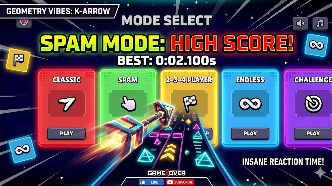Geometry Vibes: K-Arrow | All Modes Gameplay & High Scores! 🚀