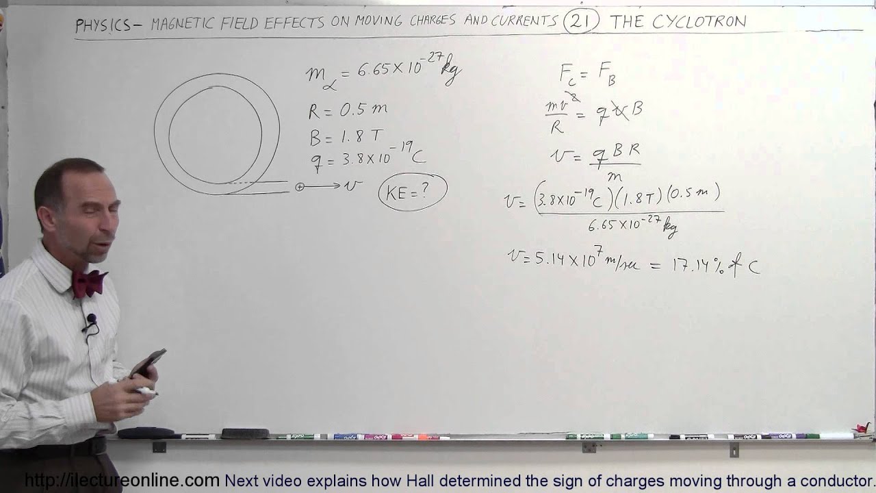 Physics 43  Magnetic Forces on Moving Charges (21 of 26) The Cyclotron