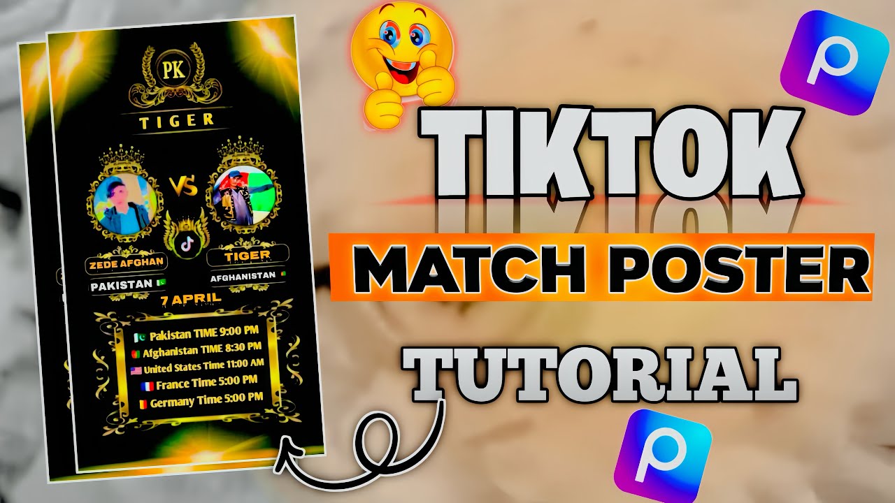 How to Make Tiktok Live Pk Match Poster In Picsart App || Picsart App Main pk Match poster kasa bnai