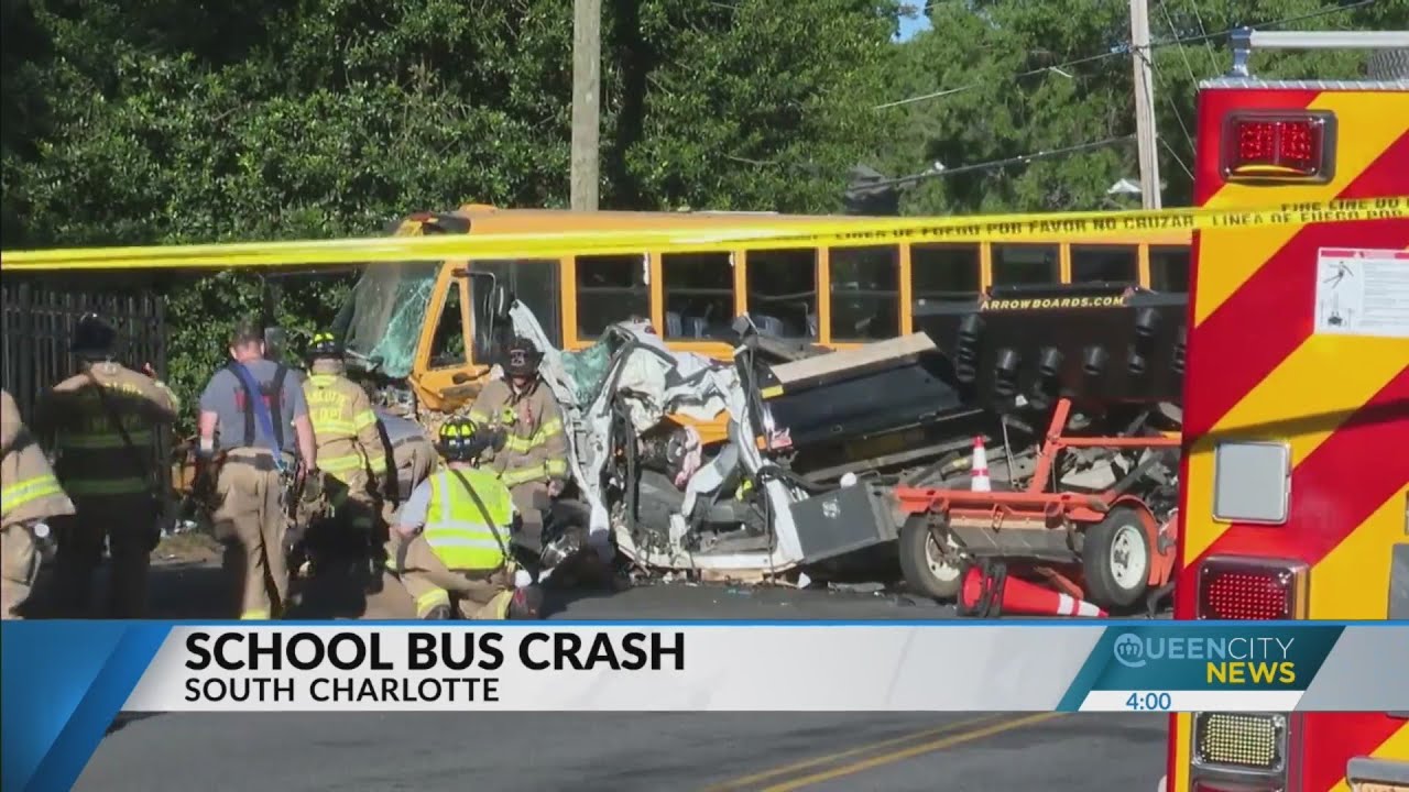LATEST: School bus, dump truck crash head-on in south Charlotte, 15 students hurt