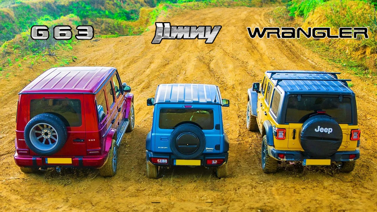AMG G63 v Suzuki Jimny v Jeep Wrangler - Up-Hill DRAG RACE & which is best OFF-ROAD!