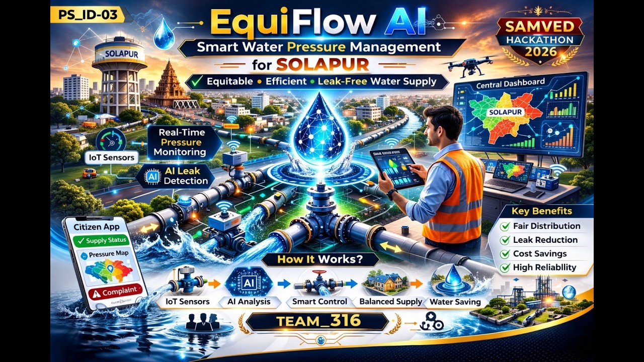 PS_ID-03 | EquiFlow AI: Smart Water Pressure for Solapur MC | SAMVED 2026 | MITVPU_SAMVED_Team 316