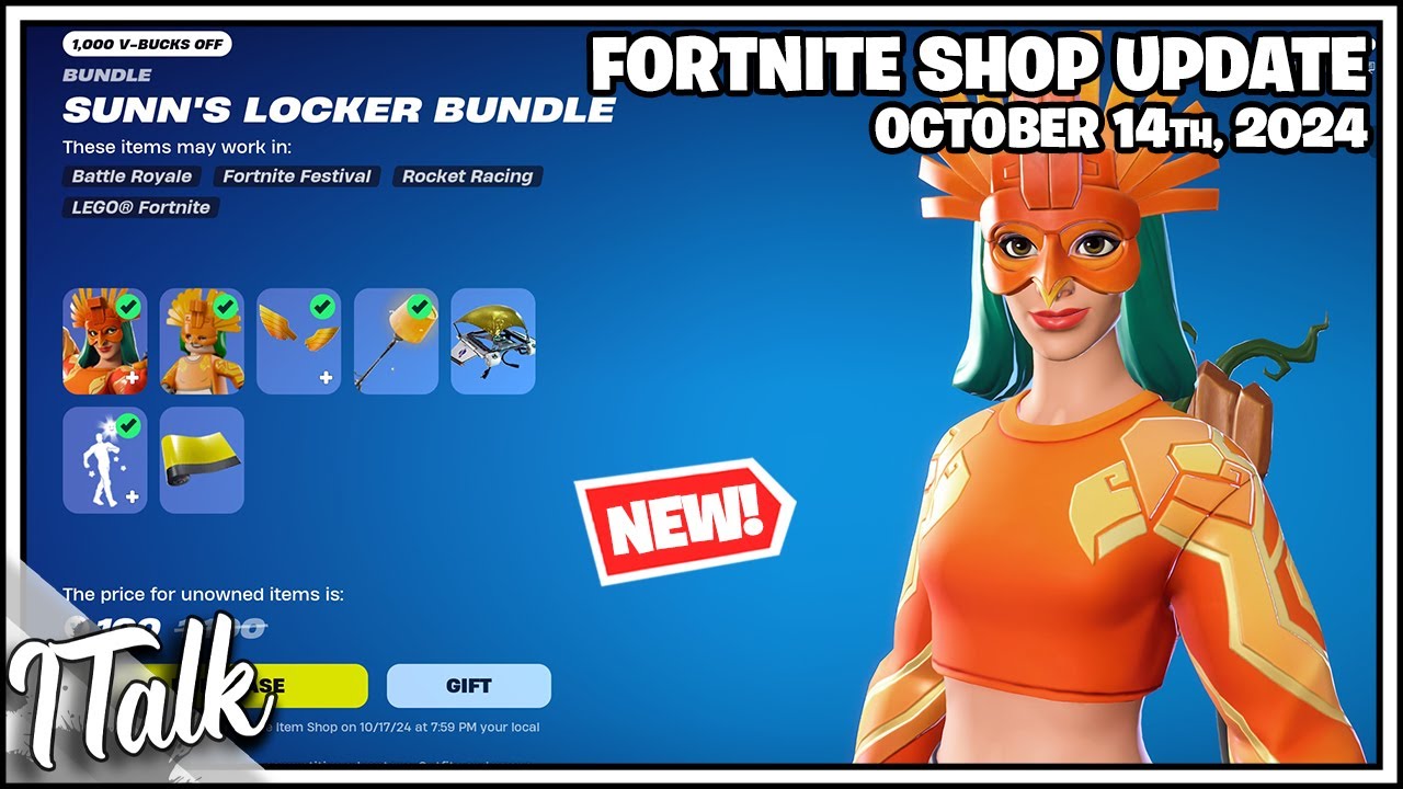 *NEW* SUNN'S LOCKER BUNDLE + MARVEL! Fortnite Item Shop [October 14th, 2024] (Fortnite Chapter 5)