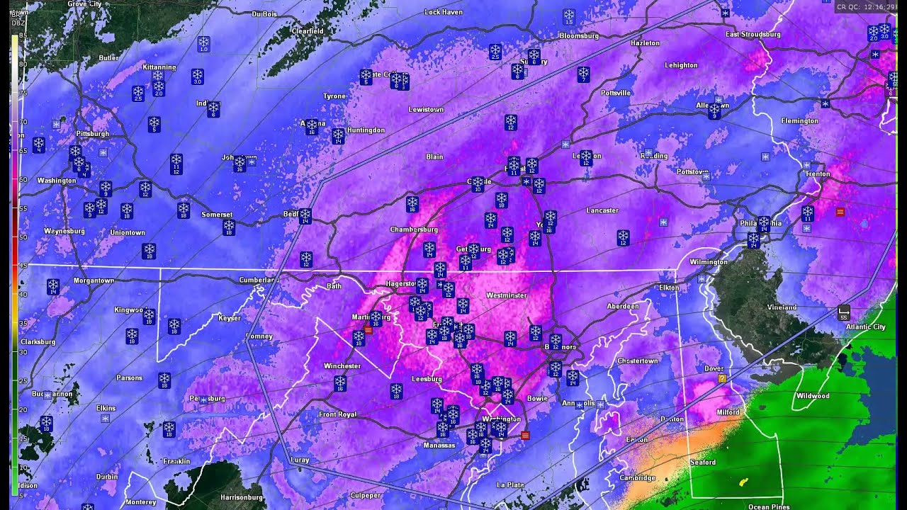 Blizzard of 2016 - Selected Radar Loops 1/21-1/24