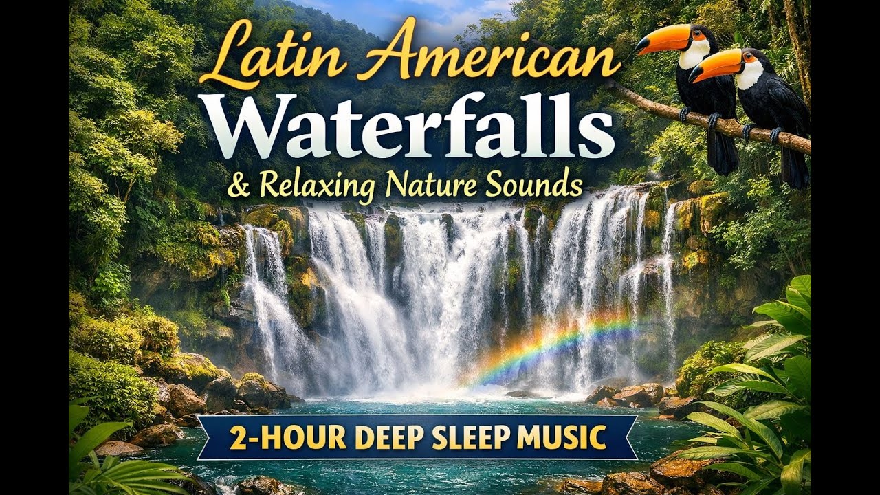 🌊 Latin American Waterfalls & Relaxing Nature Sounds | 2-Hour Deep Sleep Music 🌿