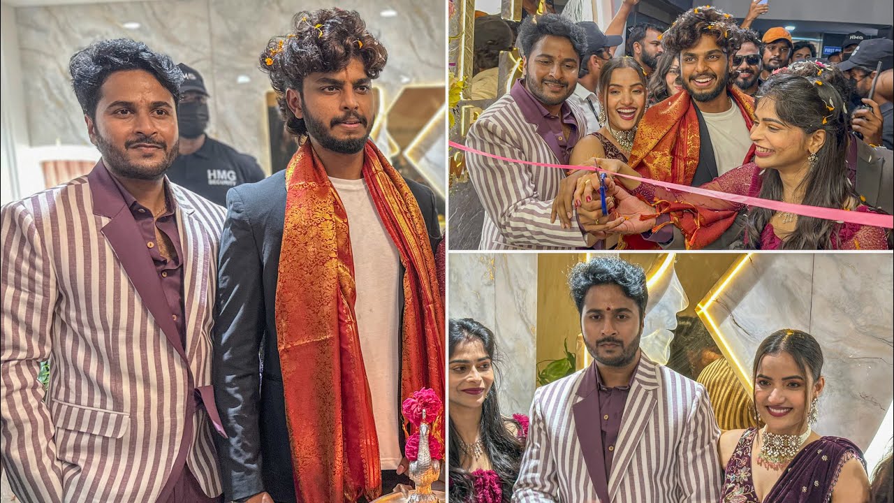 Harsha Sai Entry at HK Permanent Makeup Grand Opening in Vizag | Sirihanmanth With Shrihan