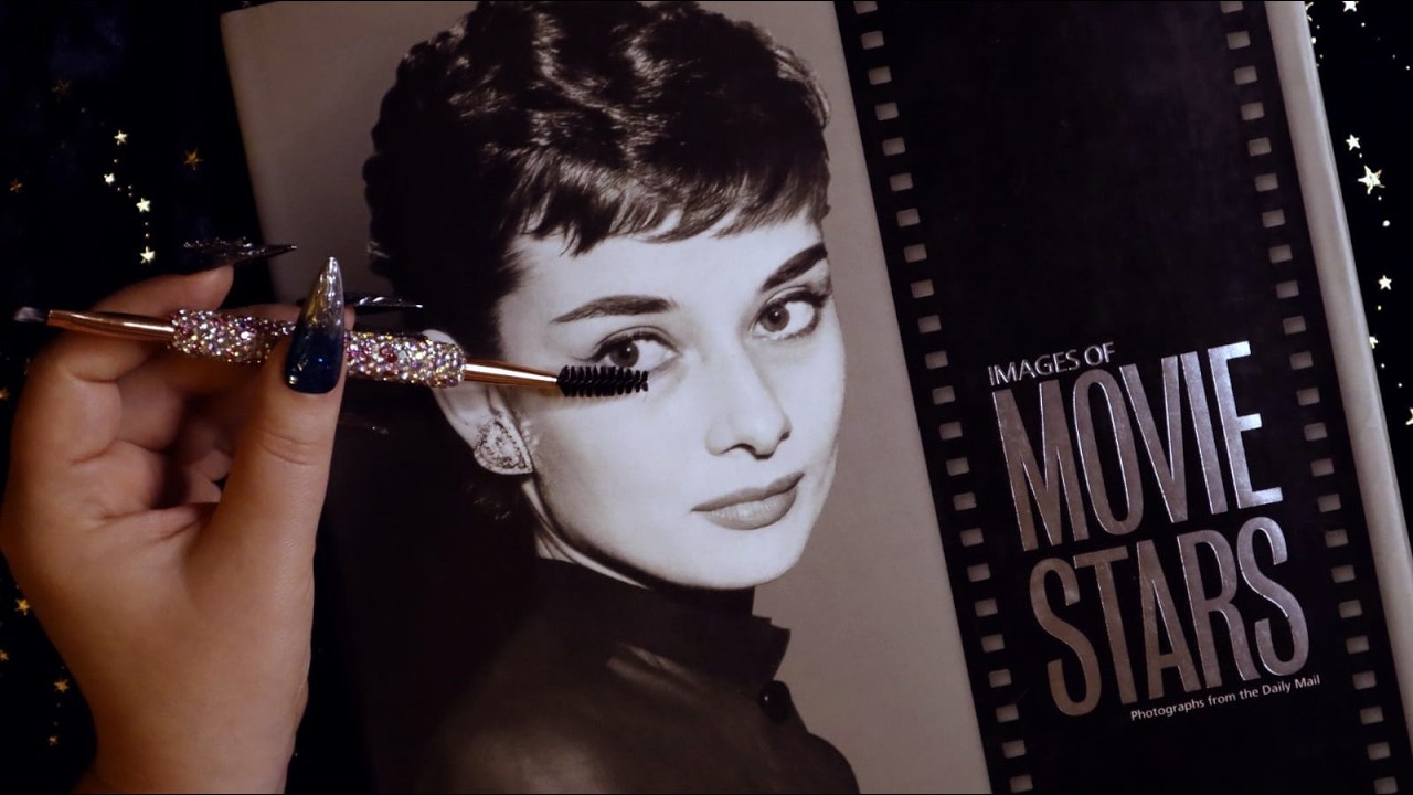 ASMR Celebrity Faces & Hair Tracing, Brushing 📖 Gentle Book Tapping