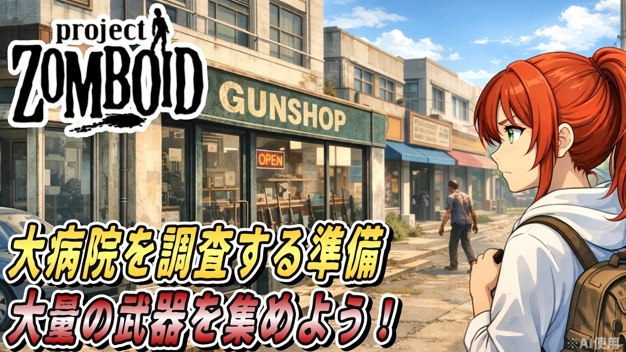 【Project Zomboid】大量のゾンビには大量の武器が必要！？いまこそあのMODを導入しよう！【ルイビル編 / Louisville】#36