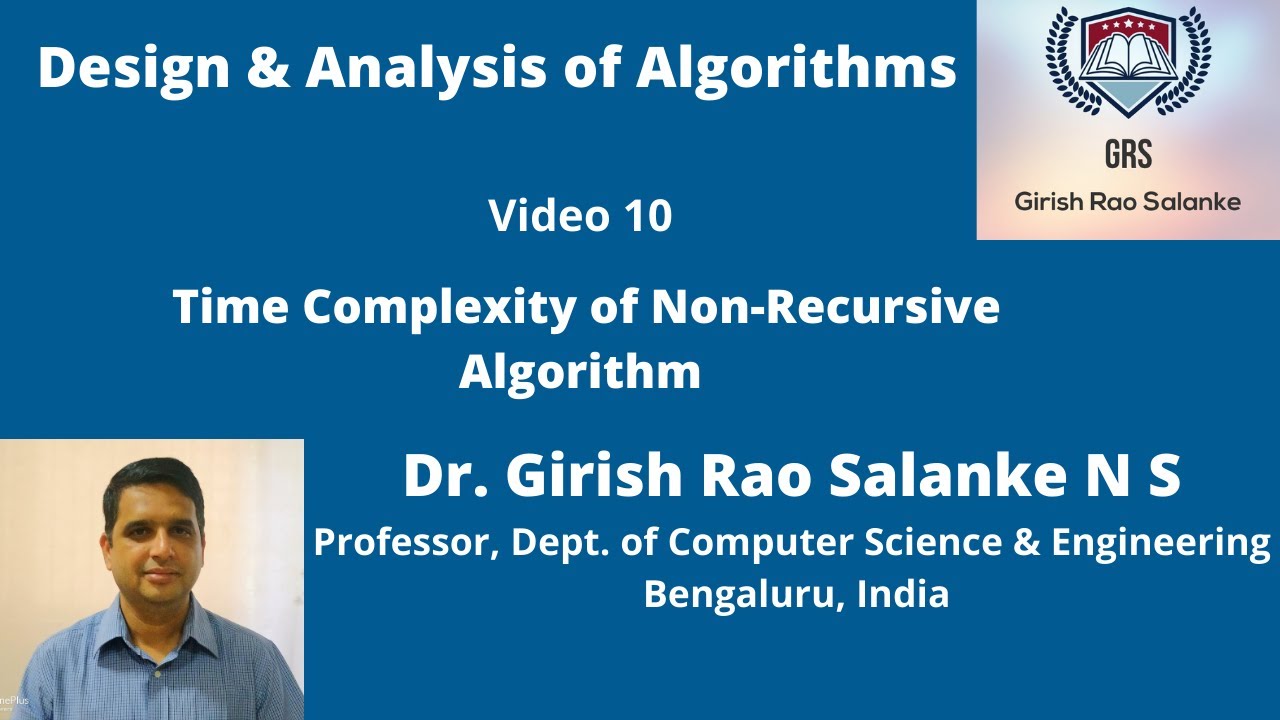 10  Time Complexity of Non Recursive Algorithm