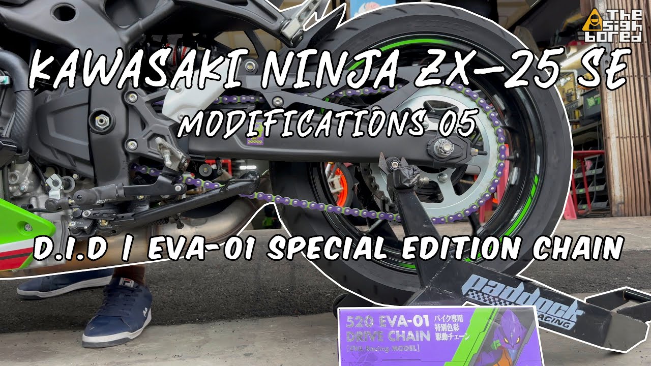 Kawasaki Ninja ZX-25R SE | D.I.D EVA-01 special edition drive chain install #evangelion