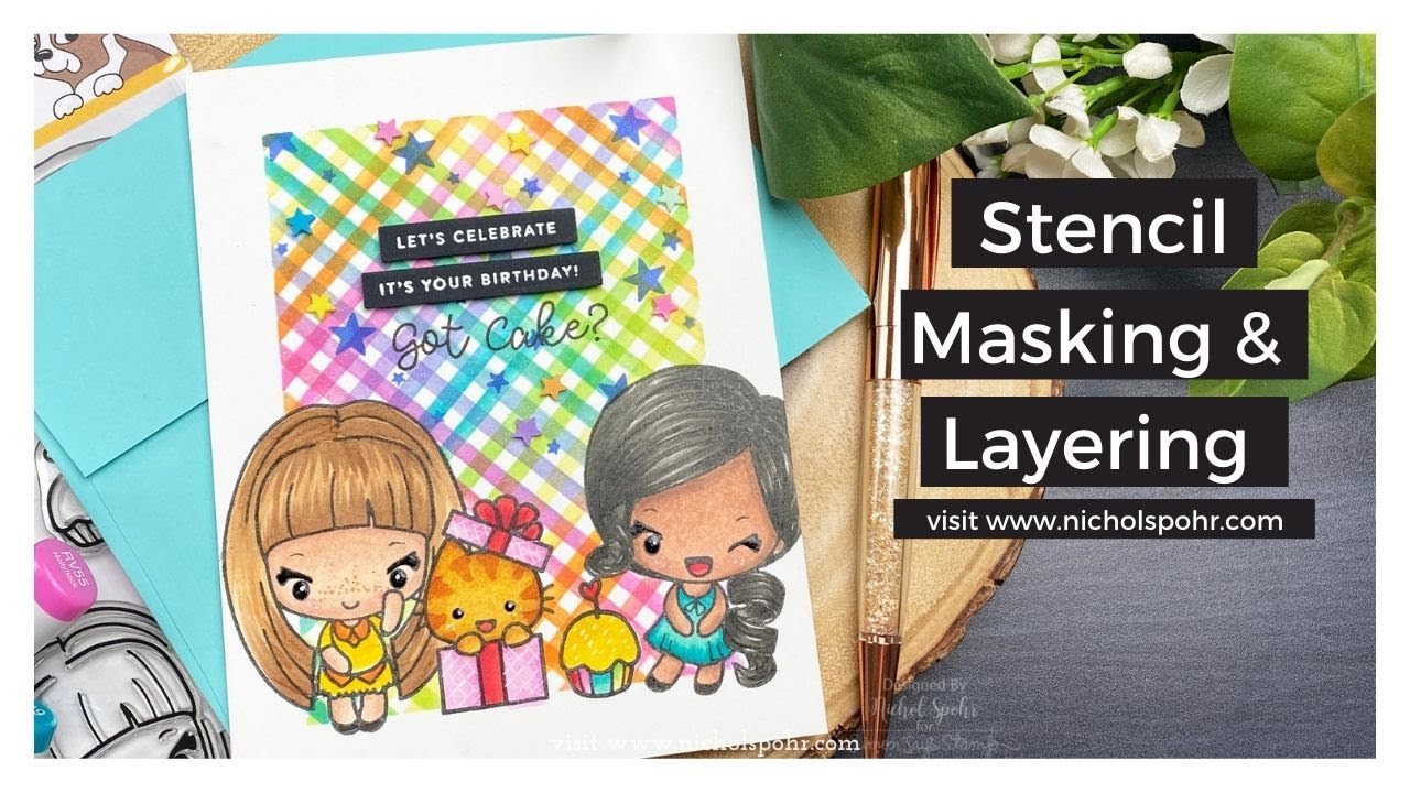 Stencil Masking & Layering (STAMPtember The Greeting Farm)