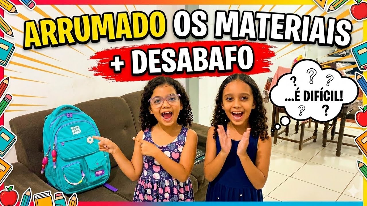 Arrumando os materiais e conversando com vocês