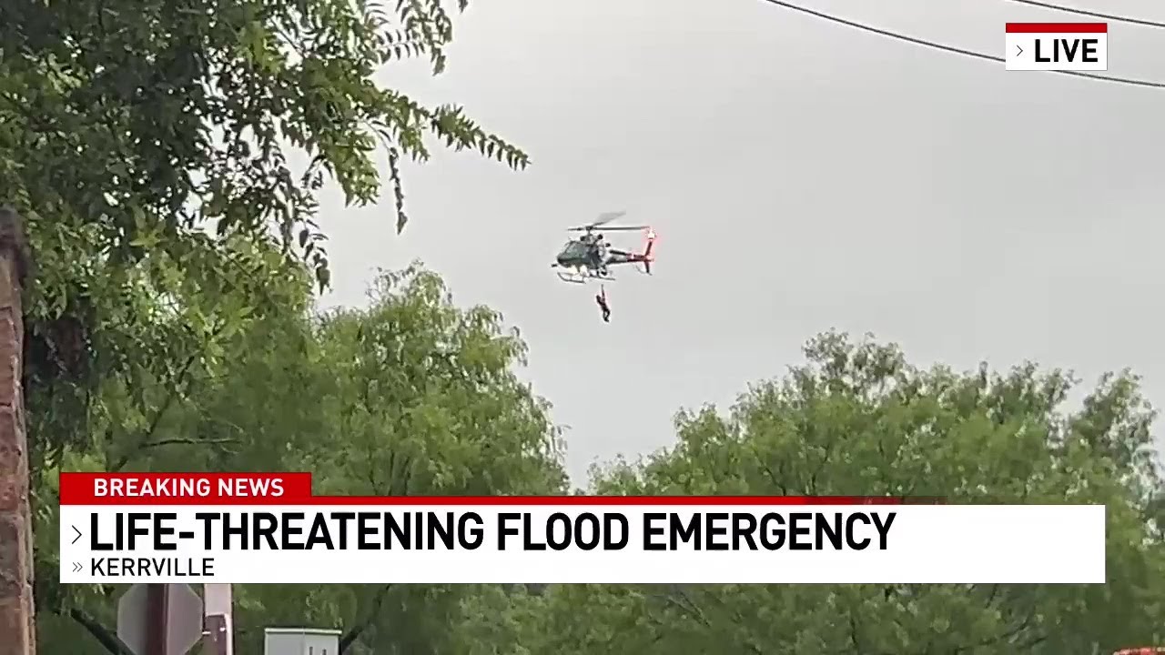 Helicopter water rescue in Kerrville