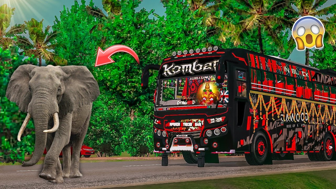⛰️🐘 ஐயப்பன் கோவில்🛕🌴 பாதையில் காட்டு யானை😳😱 Komban Bus | Bus Simulator Indonesia | SSYT FAMILY