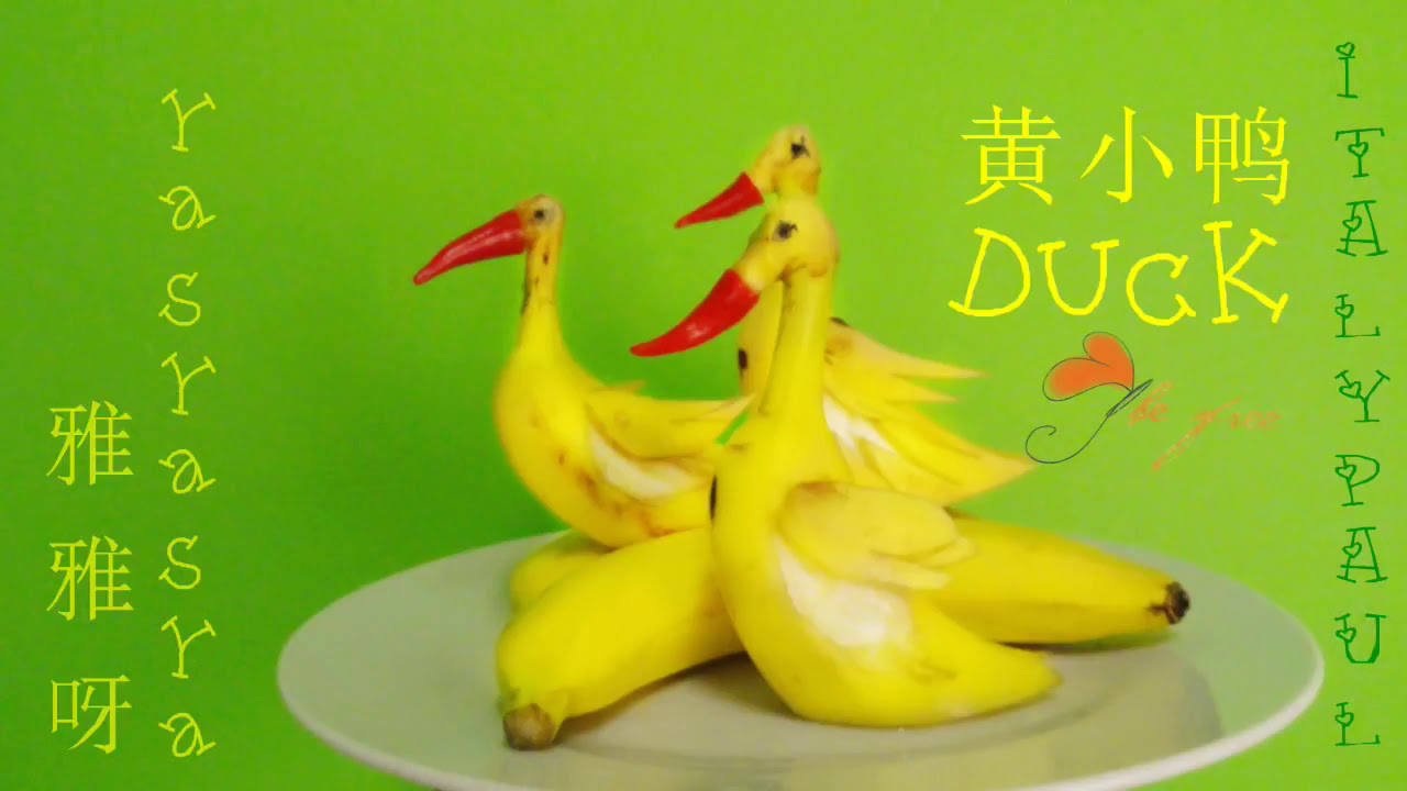 Kreasi buah Pisang dibentuk mirip Bebek