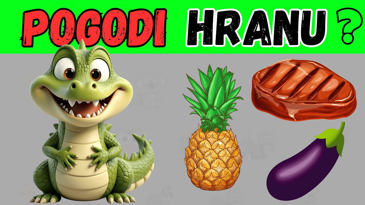 Ko jede &scaron;ta? 🤔Pogodi hranu životinje! 🐯🍌 Samo za pametne glave!