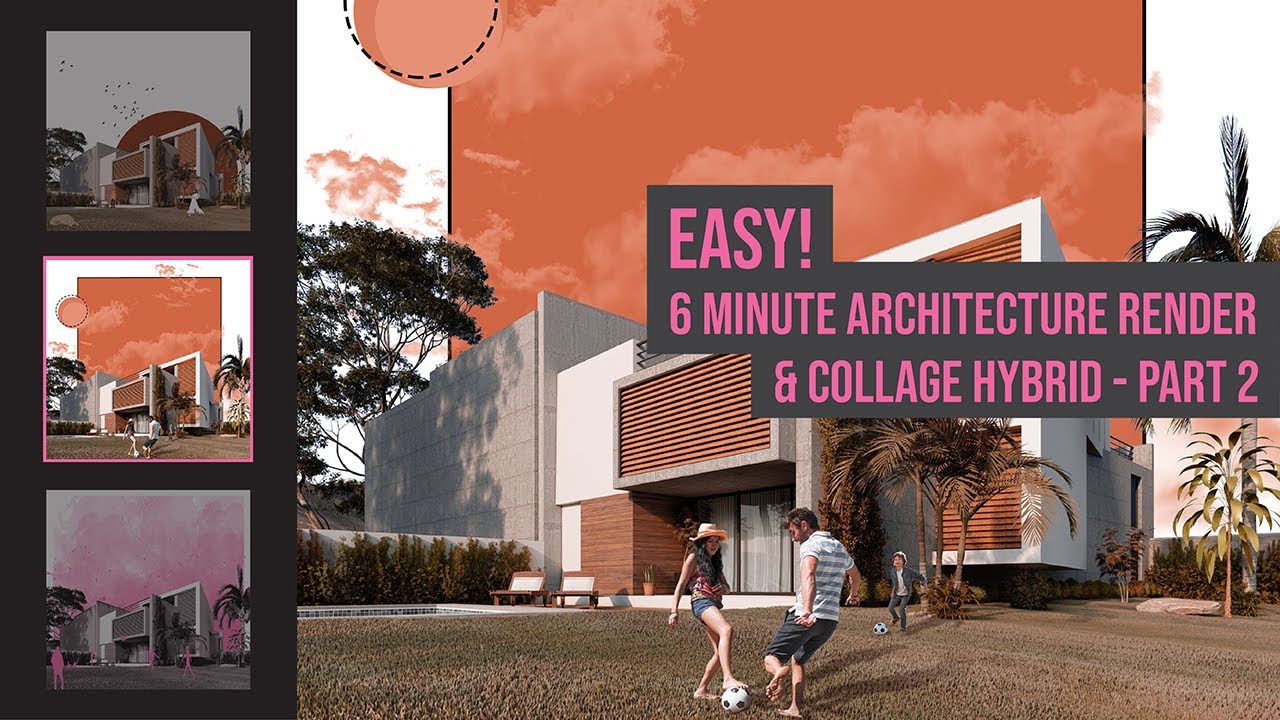 Easy 6 Minute Architecture Render & Collage Hybrid (Pt. 2) Lumion + Photoshop