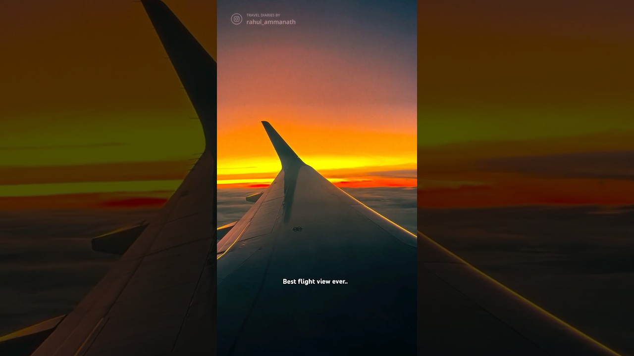 Golden hour sunset flight view - Beautiful Sunset view from Airplane today✈️ #goldenhourvibes