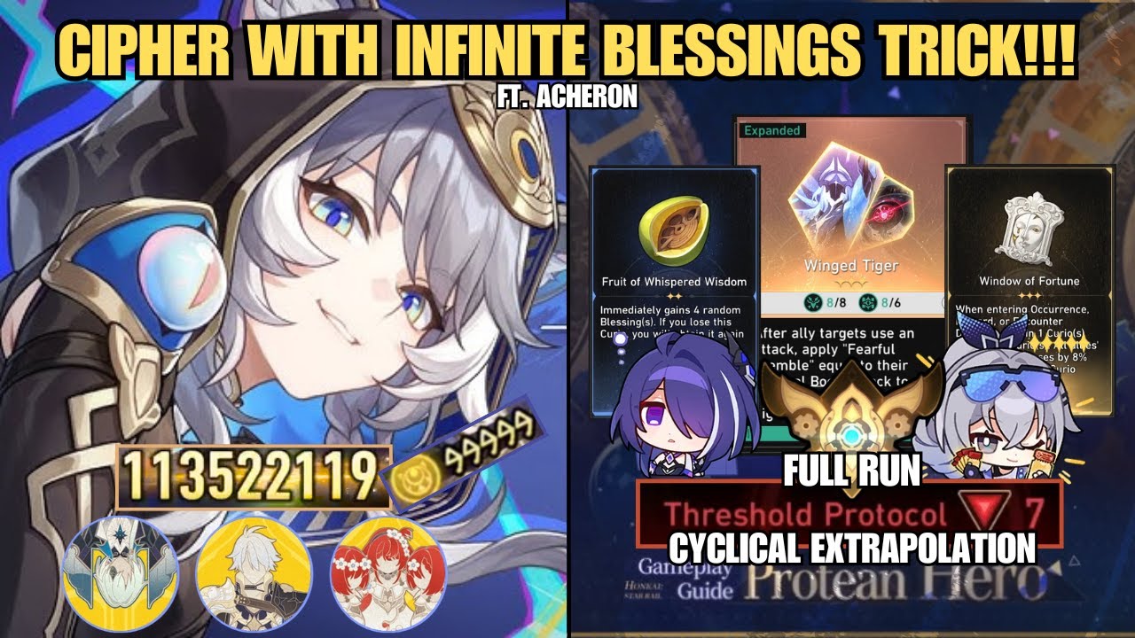 Infinite Blessings! Cipher & Acheron with Whispered Wisdom + Window of Fortune | DU Protean Hero V7