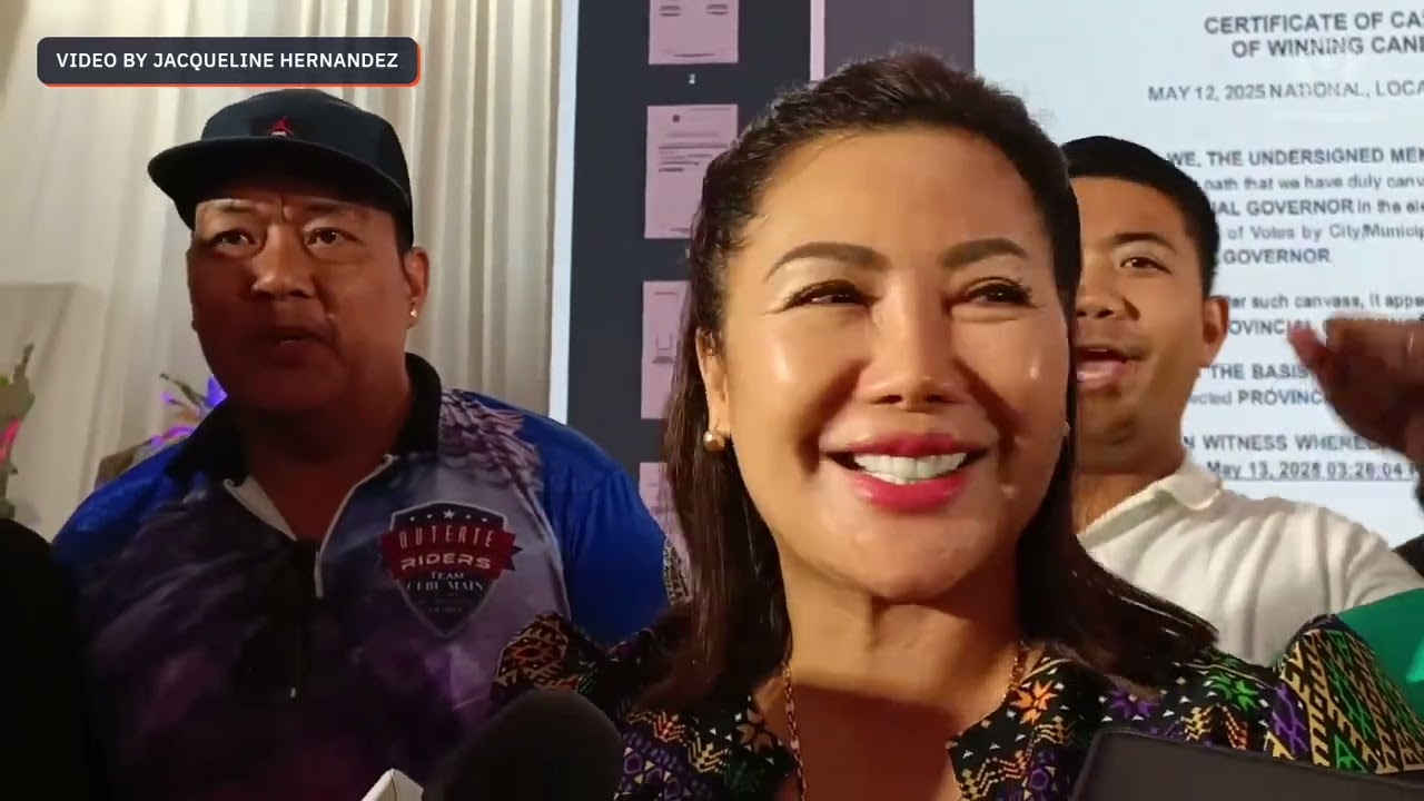 Pamela Baricuatro is proclaimed Cebu Governor, defeating incumbent Gwen Garcia