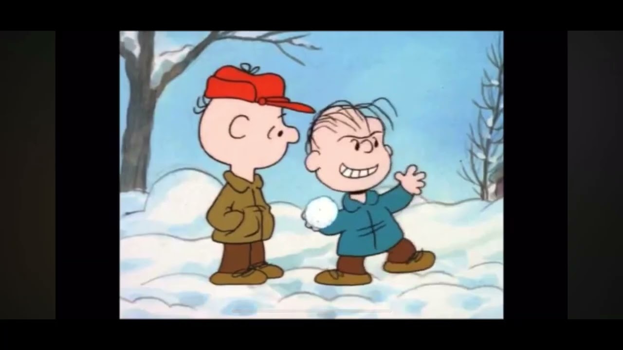Linus Van Pelt Throws a Snowball At Spud the Scarecrow