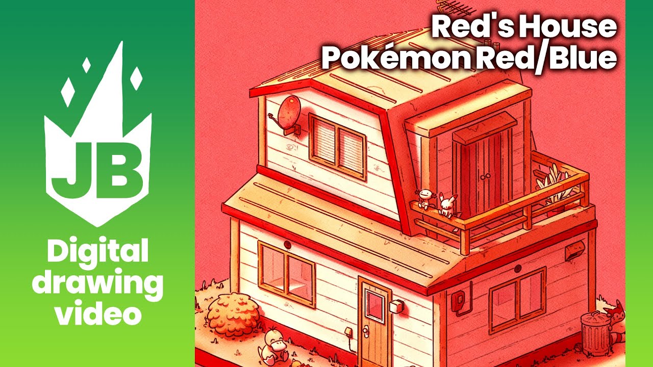 Red's House - Pokémon Red/Blue - Isometric Illustration Timelapse
