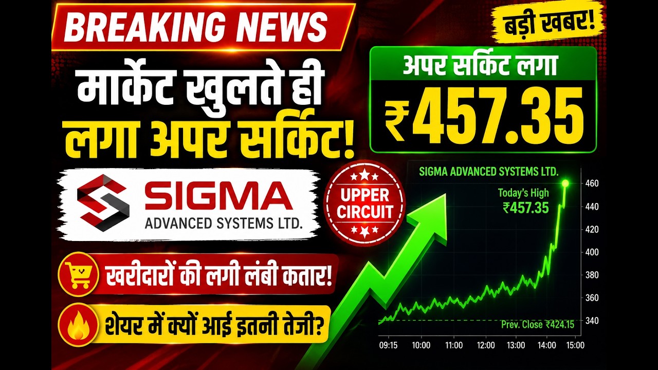 मार्केट खुलते ही Sigma Advanced Systems Ltd. में लगा अपर सर्किट!