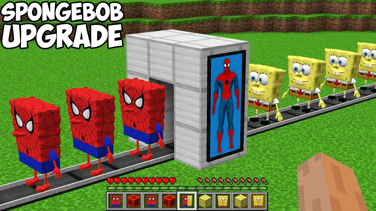 HOW SPONGEBOB UPGRADED to SPIDER-MAN? New SUPERHERO SPIDERBOB in Minecraft