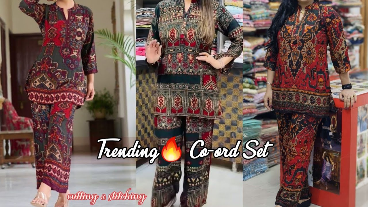 Cord Set Cutting and Stitching || Trendy Co-ord Set Design || Collar Co-ord Set Cutting & Stitching