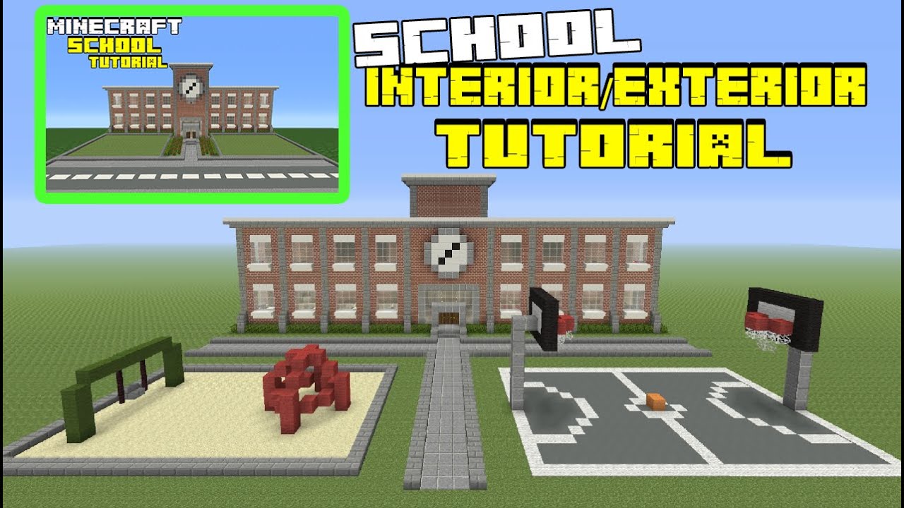 Minecraft Tutorial: How To Make A School Interior/Exterior