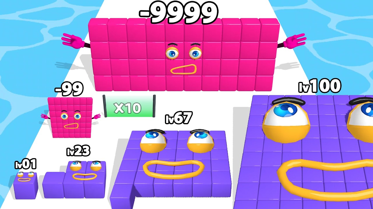 NUMBERCUBE MERGE EVOLUTION RUN - Level Up Numberblock Max Level Gameplay (Number Blocks - Run Games)