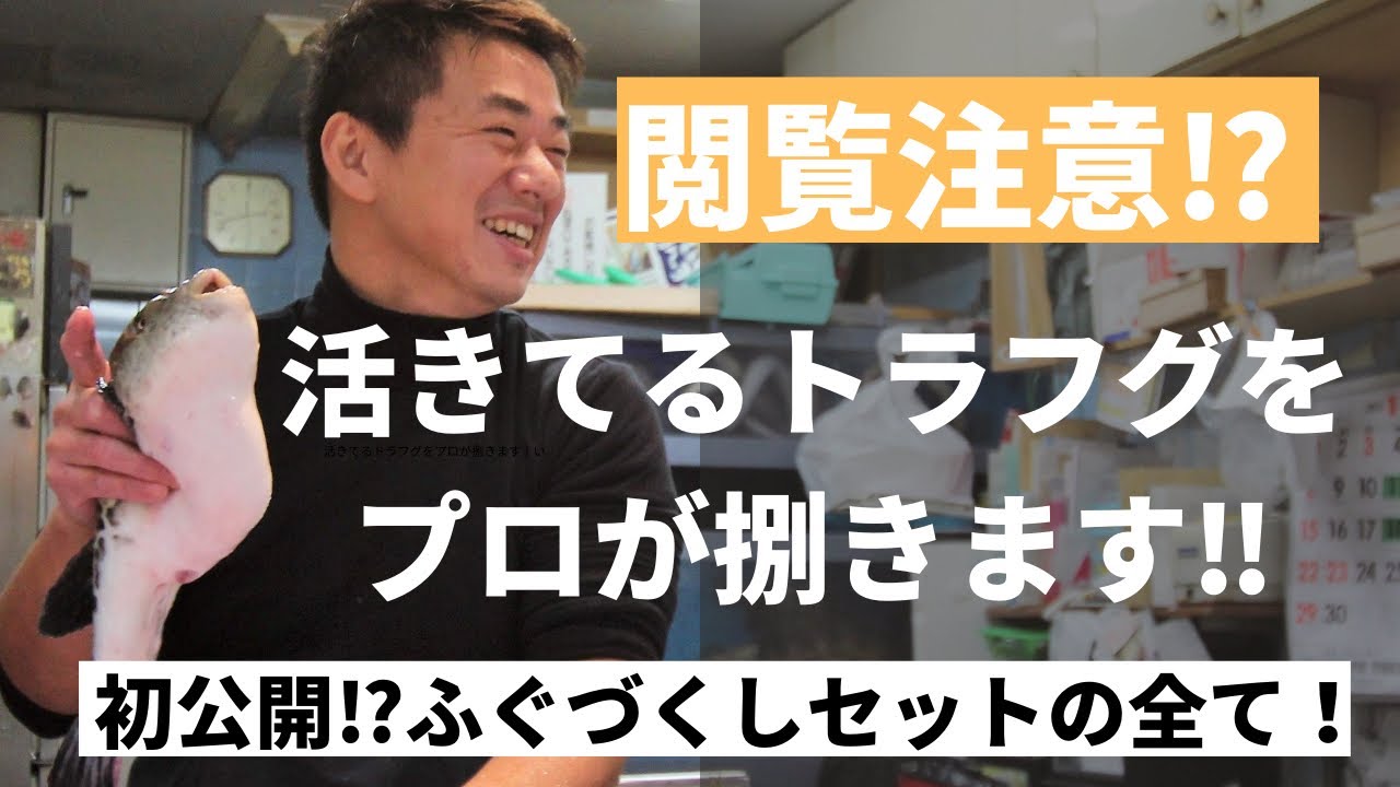 【活きてるトラフグをプロが捌きます！】ふぐづくしセットの全てを公開します！締めて捌いてパッケージまで全公開‼