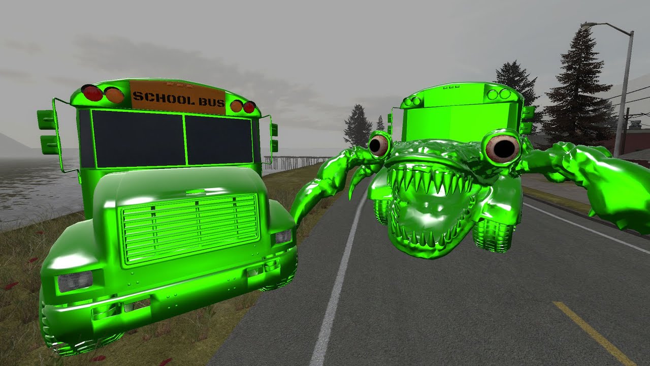 BUS SCHOOL TURN INTO EMERALD BUS SCHOOL EATER ! #garry'smod