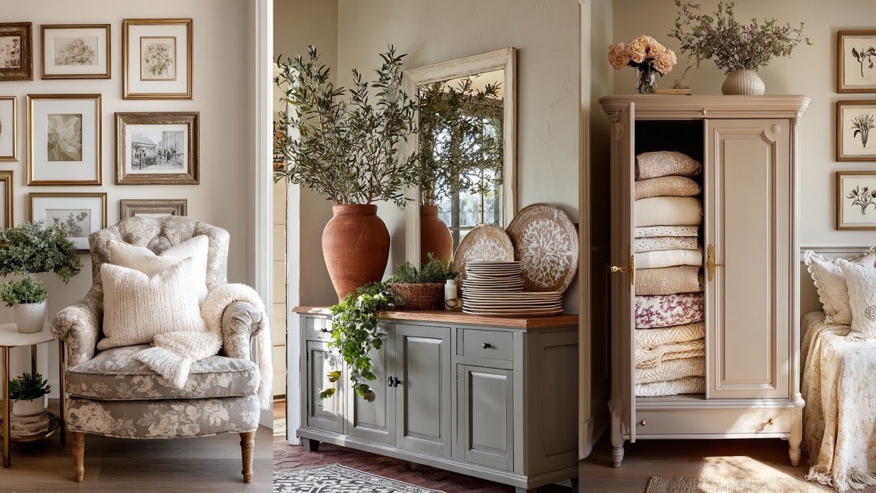 Balanced & Muted NEUTRAL TONES Cottage Tour | Vintage Shabby Chic Style with Grandma's Antique Charm