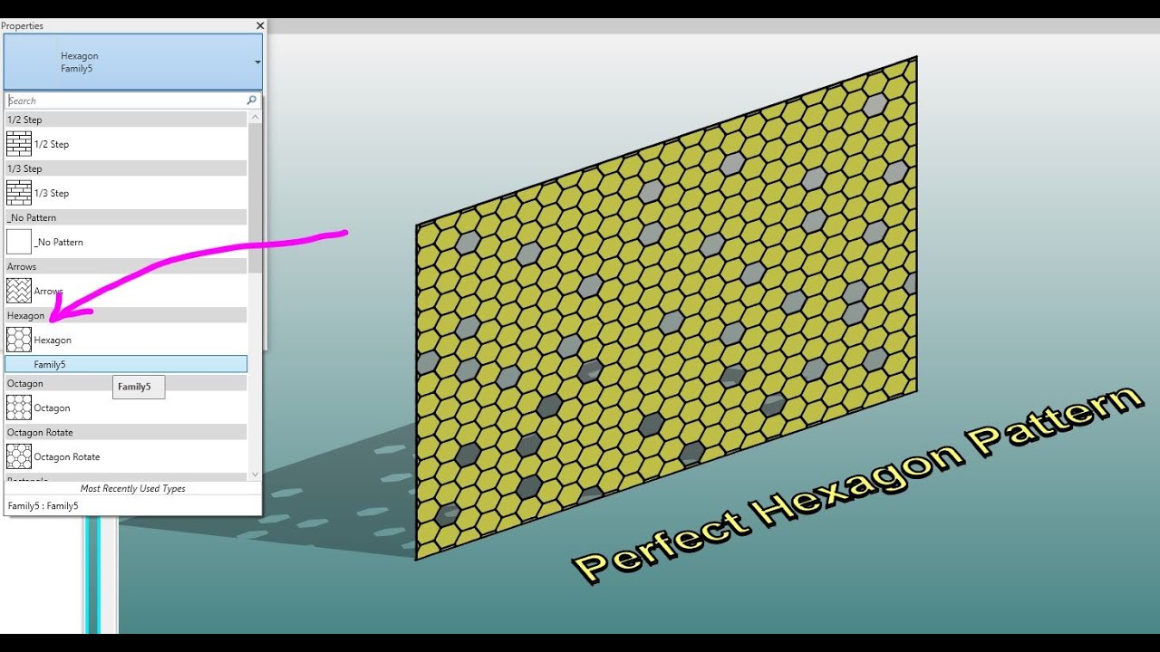 Ежедневный Revit (День 310) — Идеальный узор шестиугольников с использованием узора шестиугольников