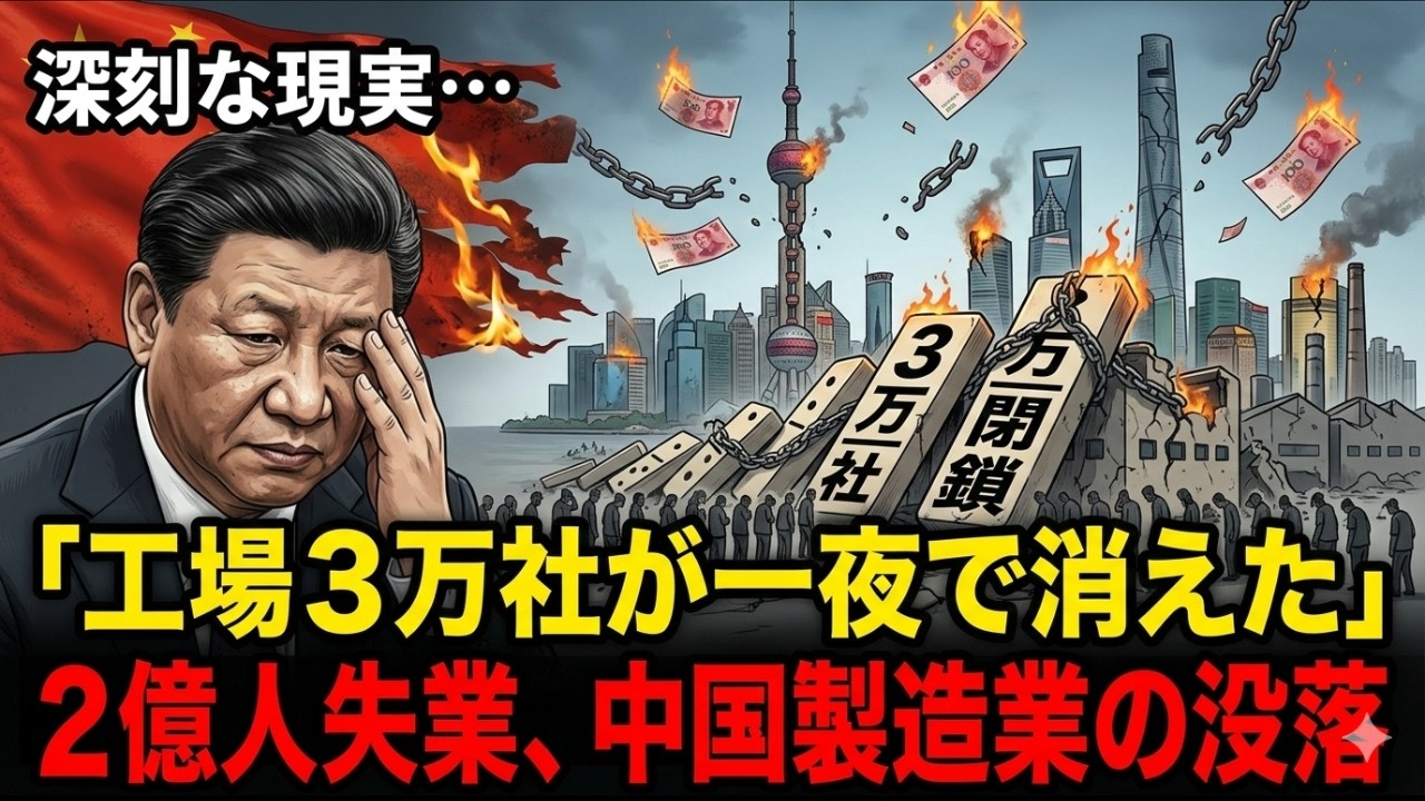 中国製造業の終焉｜工場3万社閉鎖、2億人が職を失った衝撃の現実