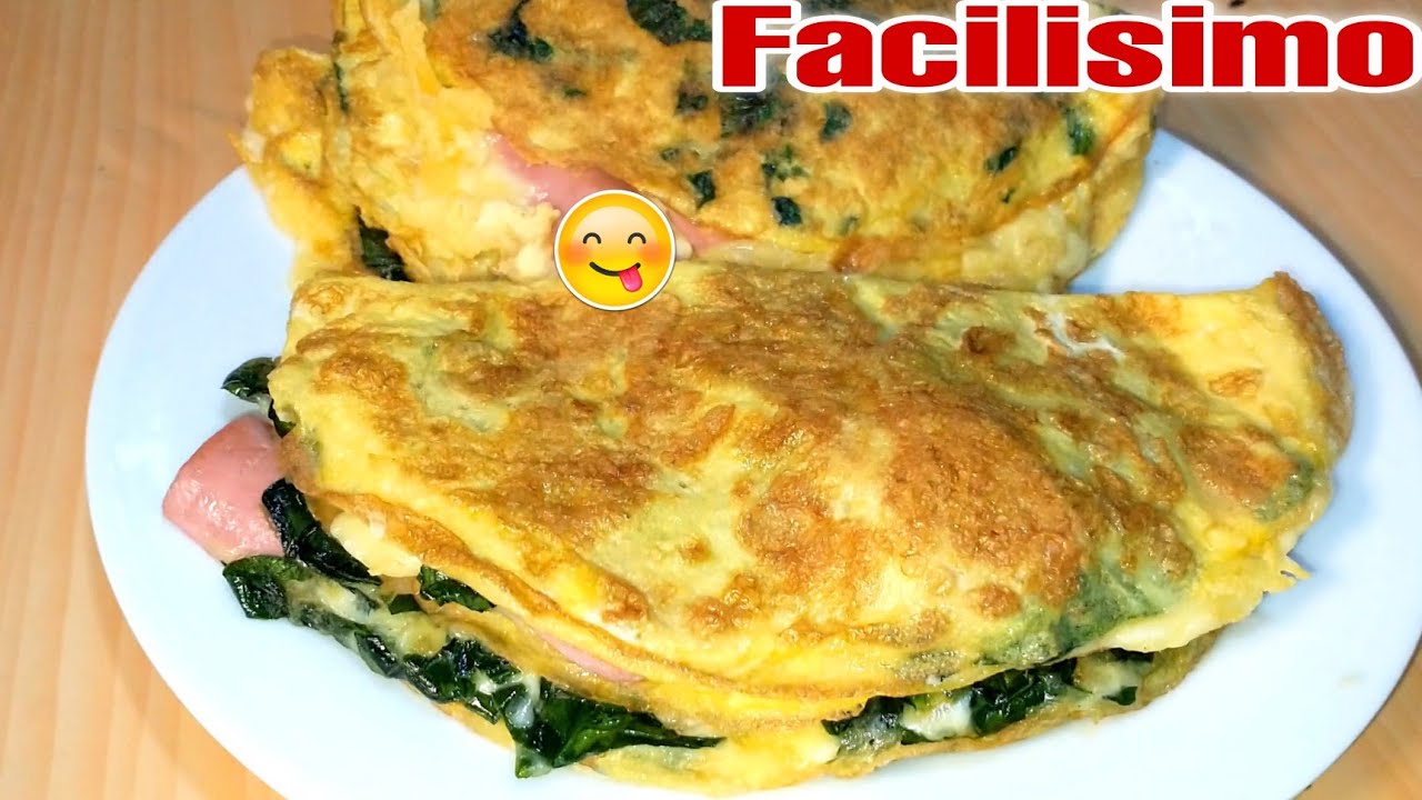 Cena o desayuno en 10 minutos ¡Fácil nutritiva y delíciosa ! 😋💪🏻Omelette de espinaca con queso !