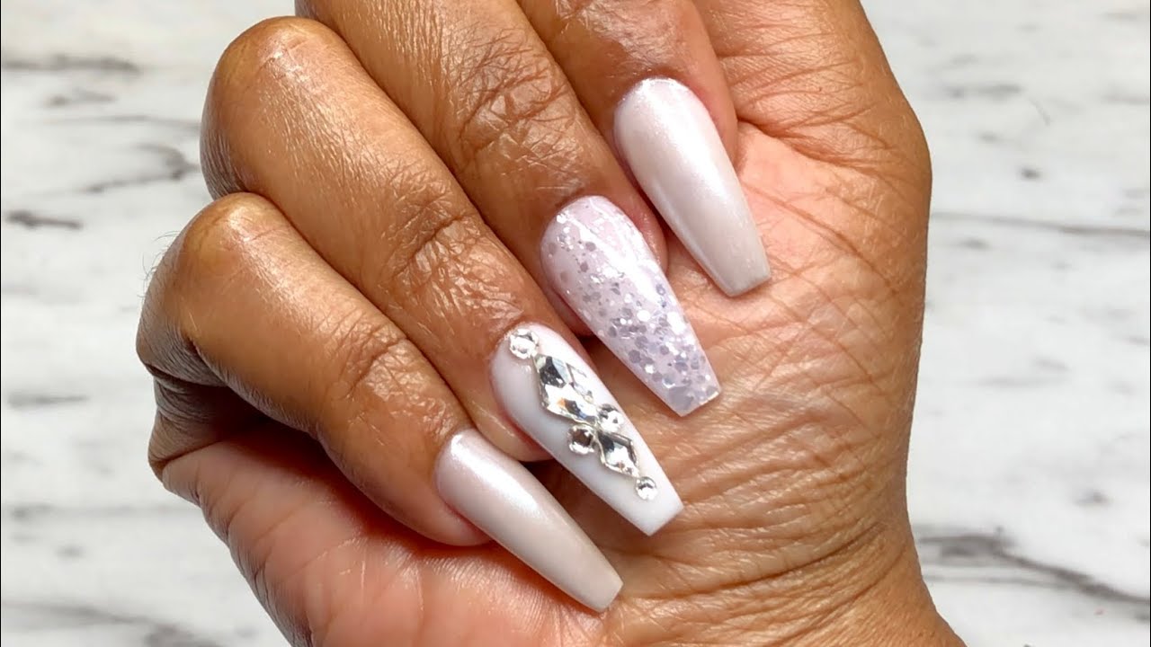 White Shimmer Nails | Watch Me Do My Nails