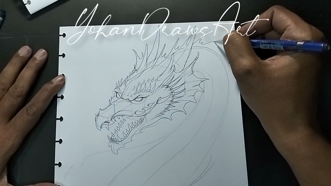 Dragon Drawing Tutorial | How To Draw Dragon Easy | Menggambar Naga | Step By Step - Yohan Draws Art