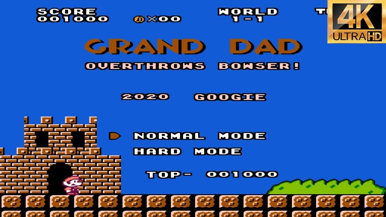 Hacks - Grand Dad Overthrows Bowser El abuelo derroca a Bowser 2020 (NES) Videojuegos 4K Walkthrough