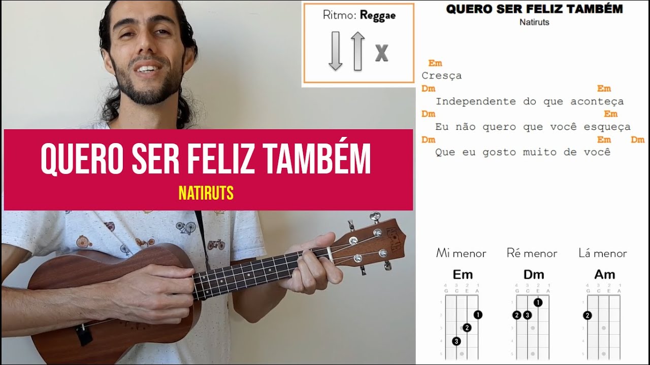 QUERO SER FELIZ TAMB&Eacute;M do Natiruts | como tocar no ukulele com cifra simplificada